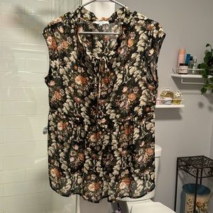 Sheer floral blouse